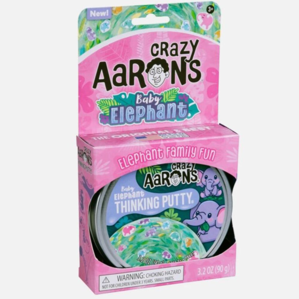 Crazy Aaron's - Baby Elephant - See-Through Sensory Putty 3.5" Tin